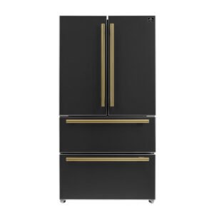 FORNO Moena French Door Refrigerator 91.4cm 543.7L Black FFRBI1820-36BLK