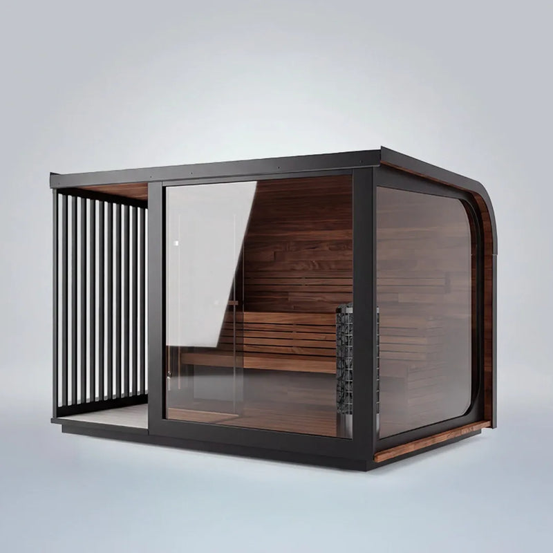 Polar Cove Large Sauna With Outdoor Shower On Left Side